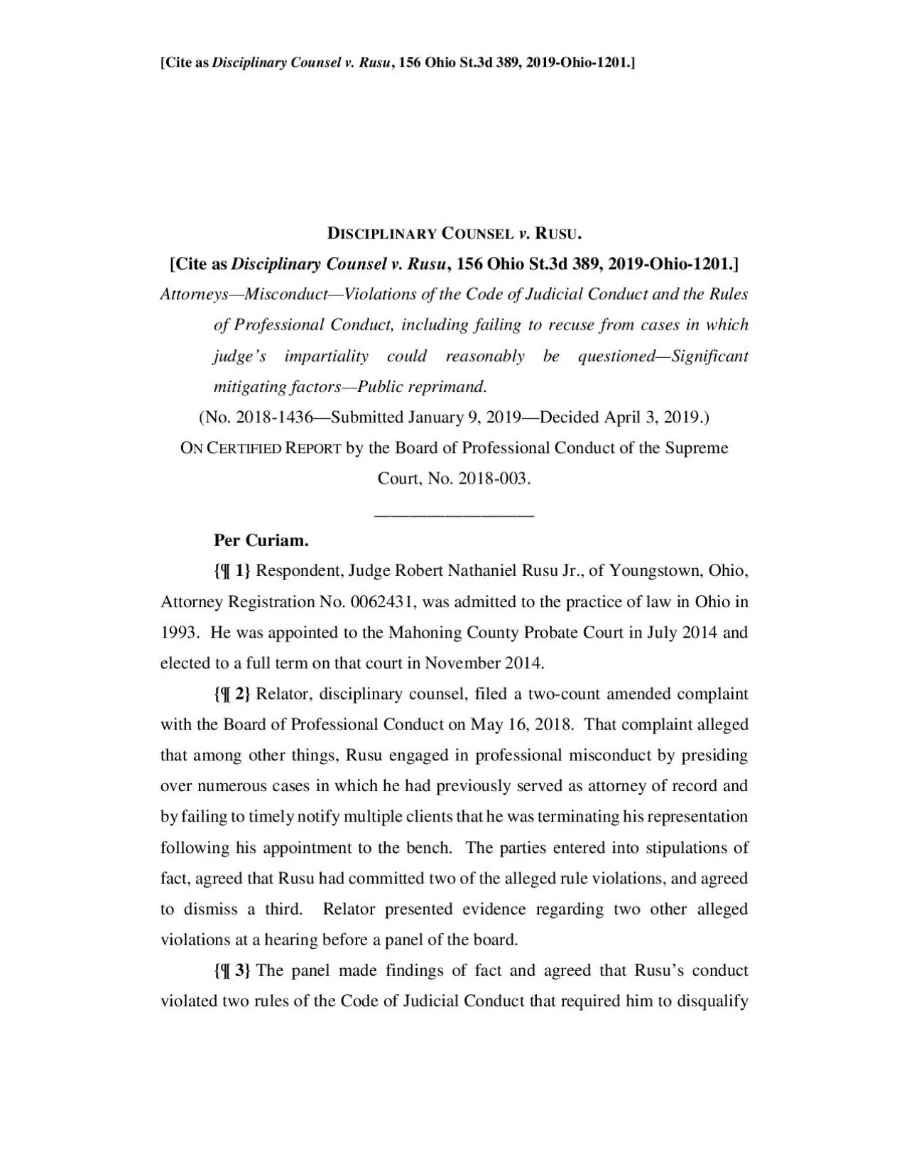 PDF-[Cite as Disciplinary Counsel v. Rusu, 156 Ohio St.3d 389, 2019-Ohio-1