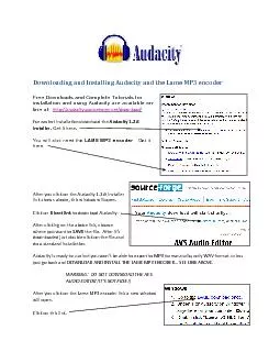 DownloadingInstalling Audacity and the LameMP3 encoderFree Downloads a