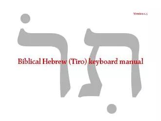 Biblical Hebrew (Tiro) keyboard manual
