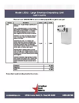 Model LEDU - Large Envelope Depository Unit