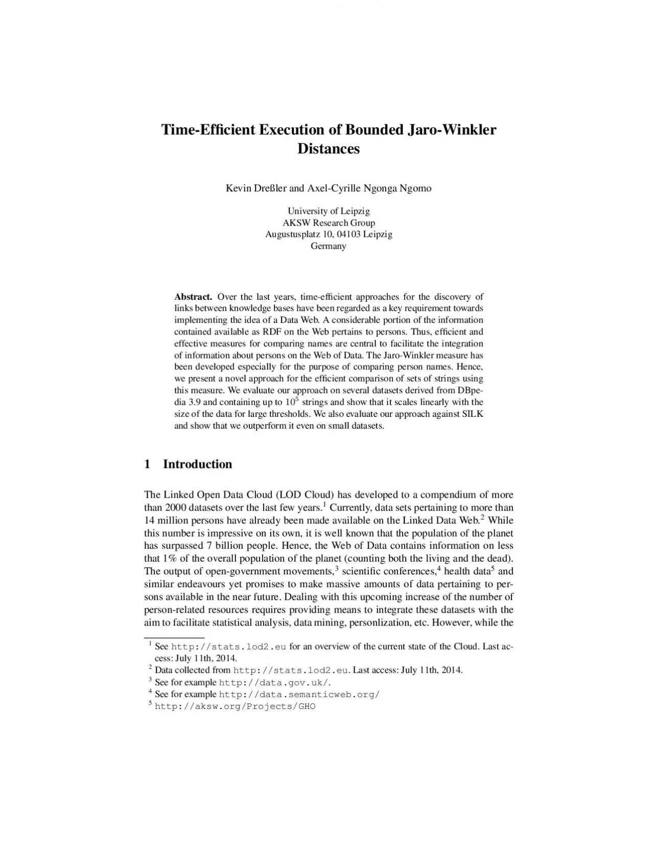 PDF-Time-EfcientExecutionofBoundedJaro-WinklerDistancesKevinDreßleran