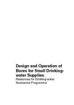 Design and Operation of Bores for Small Drinking- Resources for Drinki