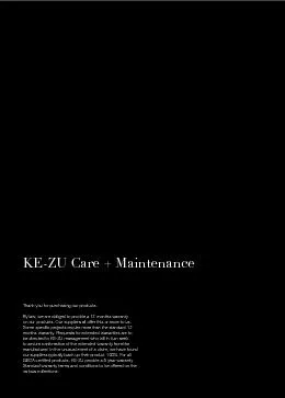 KE-ZU Care + Maintenance