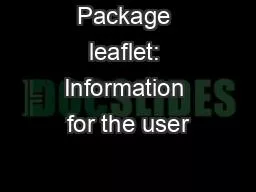 Package leaflet: Information for the user