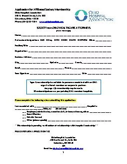 Application for Affiliated Society Membership