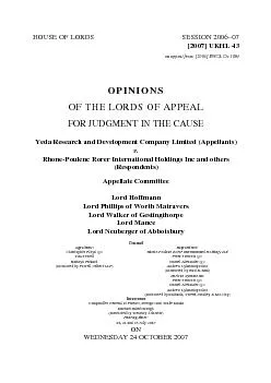 HOUSE OF LORDS SESSION 2006–07[2007] UKHL 43on appeal from: [2006