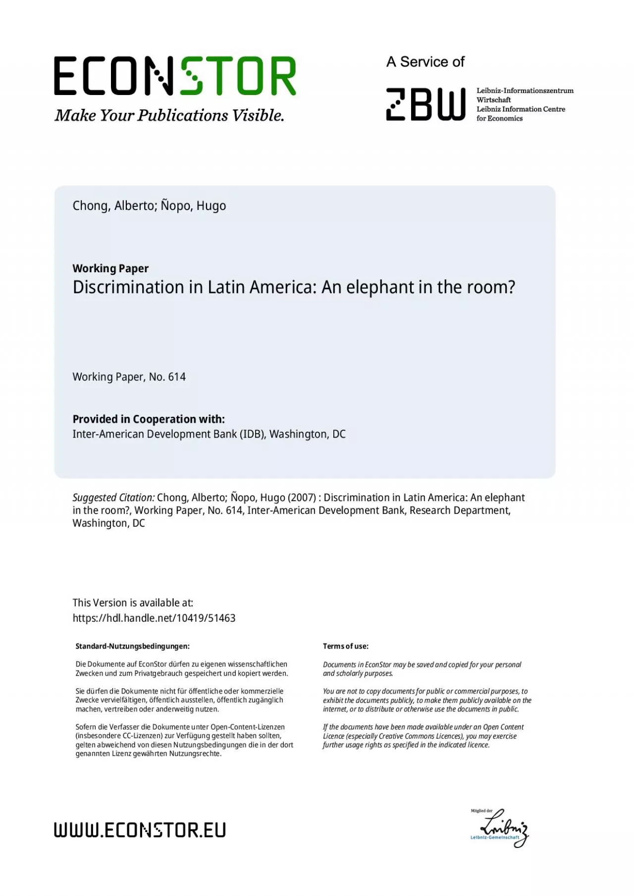 PDF-Inter-American Development Bank Felipe Herrera Library Discrimination