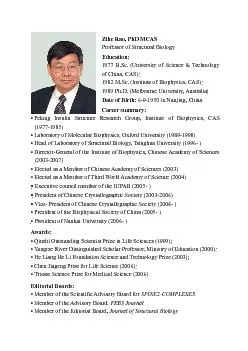 Professor of Structural Biology 1977 B.Sc. (University of Science & Te