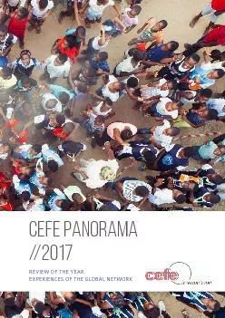CEFE PANORAMA//2017EXPERIENCES OF THE GLOBAL NETWORK