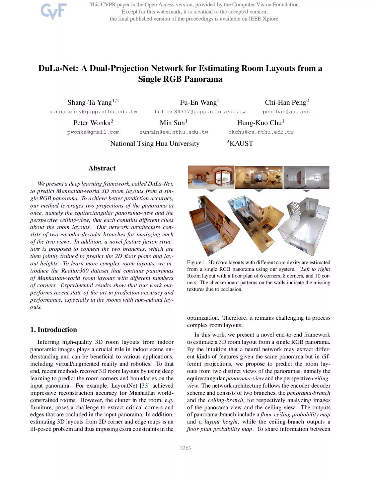 PDF-DuLa-Net:ADual-ProjectionNetworkforEstimatingRoomLayoutsfromaSingleRGB