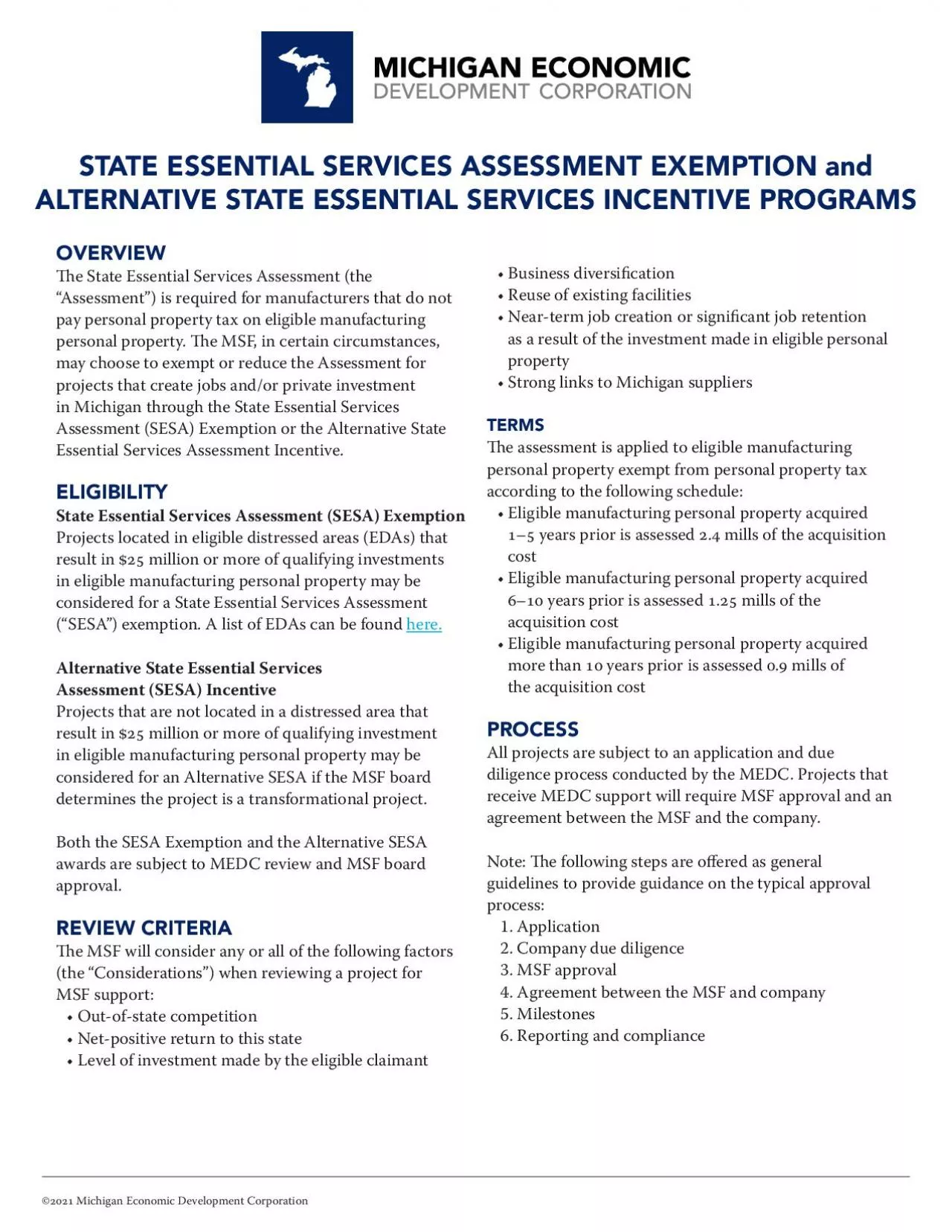 PDF-e State Essential Services Assessment (the “Assessment”