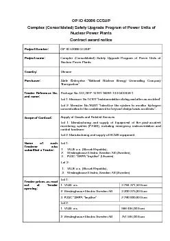 Complex (Consolidated) Safety Upgrade Program of Power Units of 
...