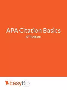 APA Citation Basics