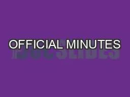 OFFICIAL MINUTES