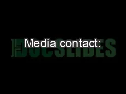 Media contact: