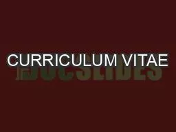 CURRICULUM VITAE