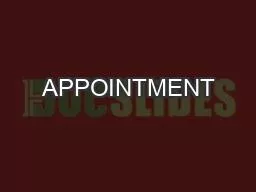 APPOINTMENT