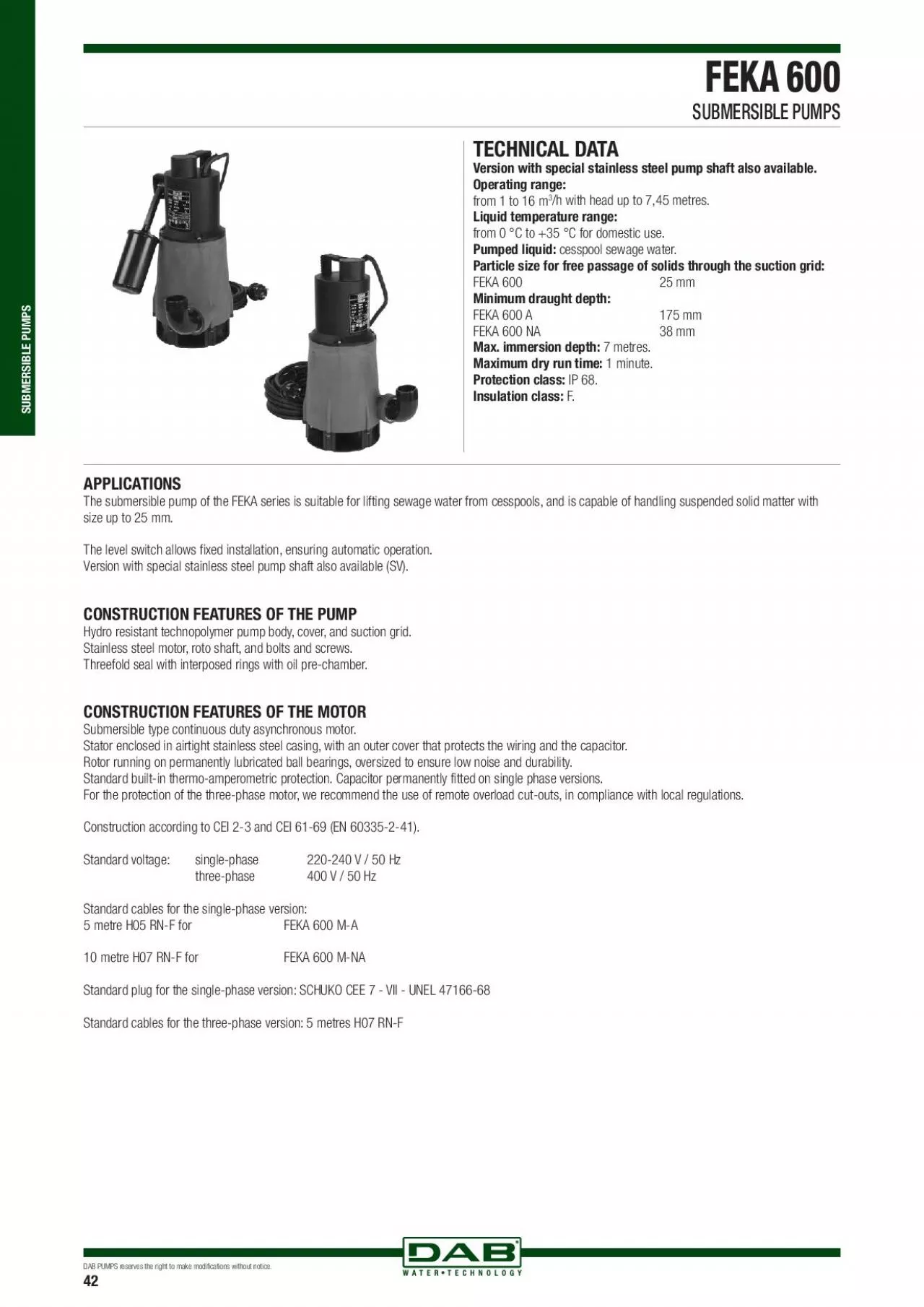 PDF-FEKA 600SUBMERSIBLE PUMPS