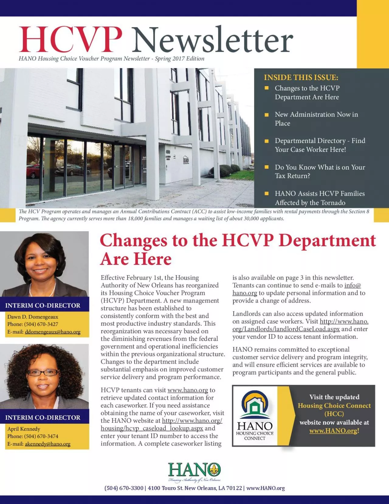 PDF-Changes to the HCVP Department Are HereNew Administration Now in Place