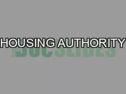 HOUSING AUTHORITY