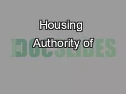 Housing Authority of