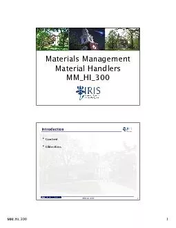 Materials Management Material Handlers