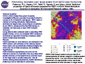 Predicting biomass over large areas from GEDI lidar footprints
...