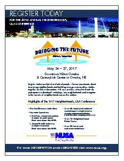 NUSA 2017 Conference Includes: 