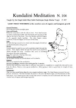 Kundalini Meditation  N. 104