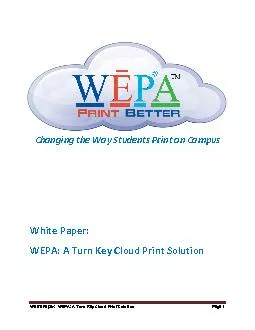 Paper:  WEPA: A Turn Key Cloud