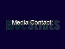 Media Contact: