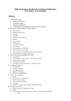 BIWEModelling and Simulation in Pavement Engineering(Prof. WellnerDr.