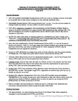 Page Summary of HSP CAC’s Proposed Revisions to HSP Master Plan
.
