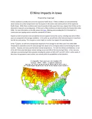 El Nino Impacts in Iowa Prepared by Craig Cogil El Nin