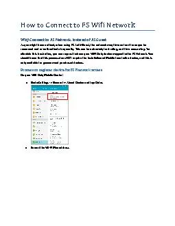 How to Connect to FS Wifi Network