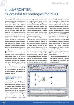 modeFRONTIER: Successful technologies for PIDO