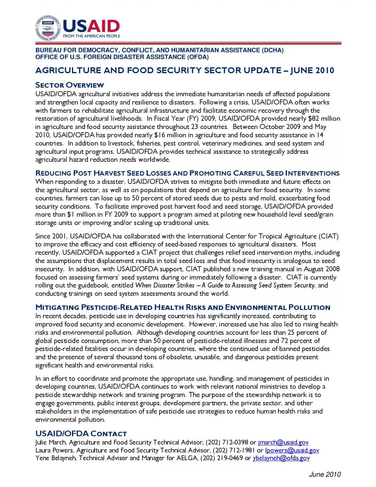 PDF-BUREAU FOR DEMOCRACY, CONFLICT, AND HUMANITARIAN ASSISTANCE (DCHA) OFF