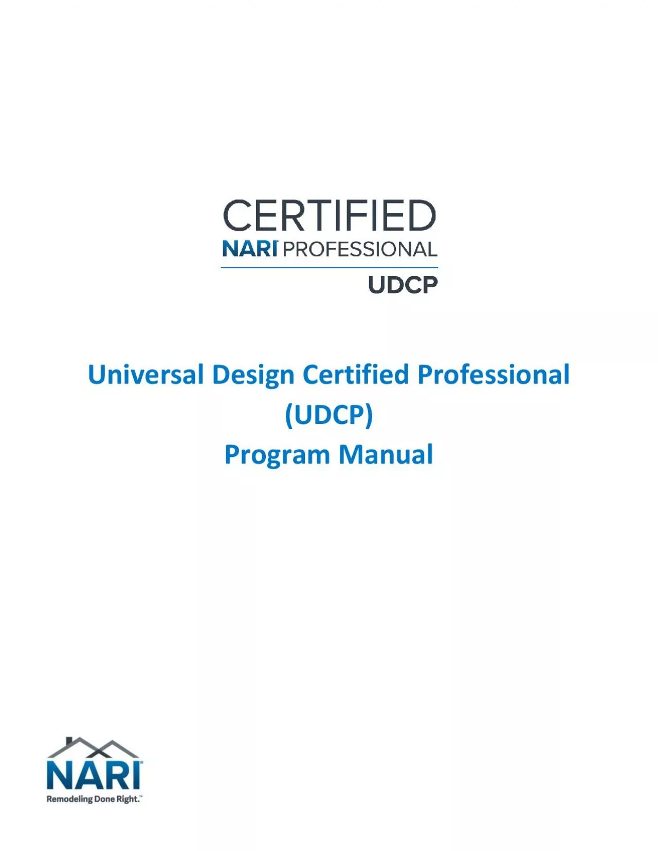 PDF-NARIUniversal Design Certified Professional (UDCP)Program ManualUse to