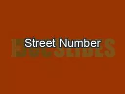 Street Number