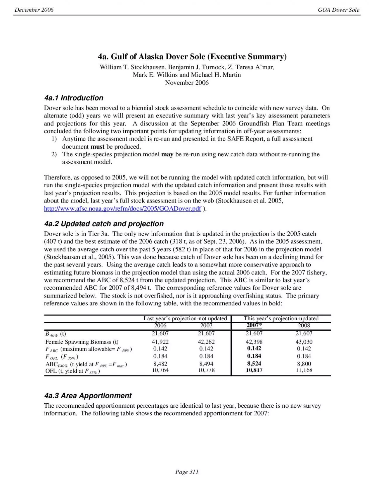 PDF-4a. Gulf of Alaska Dover William T. Stockhausen, Benjamin J. Turnock,