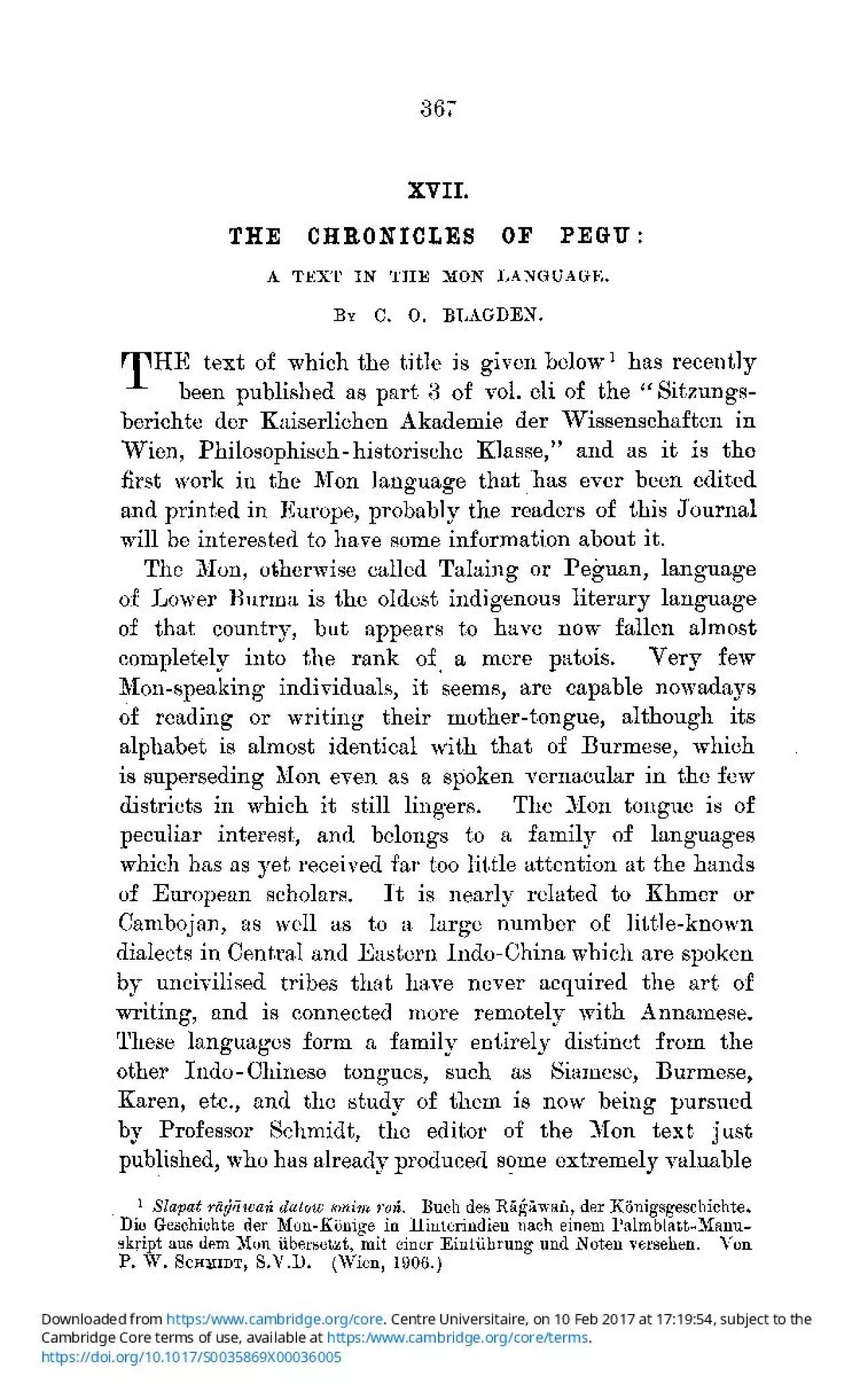 PDF-36XVIITH CHRONICLE O PEGUA TEX I TH MO LANGUAGEB C 0 BLAGDENtex o whic