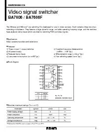 Video signal switcher1)Three 2-input / 1-output switches.