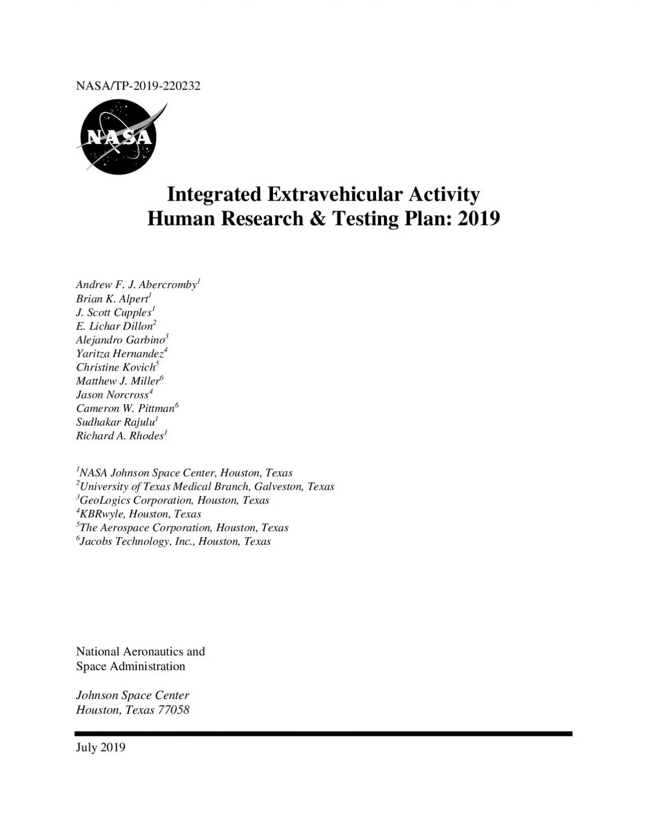 PDF-Integrated Extravehicular Activity