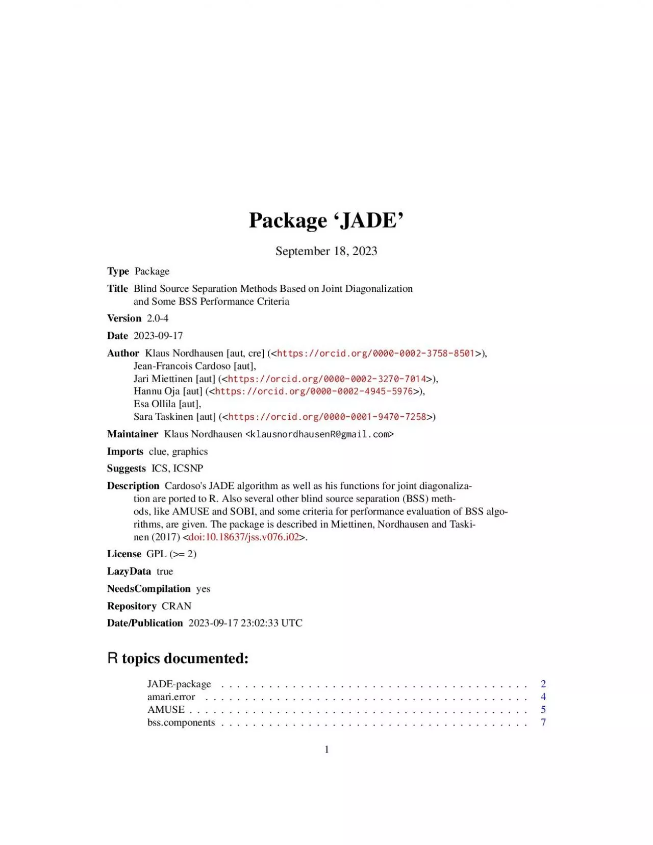 PDF-Package`JADE'March25,2020TypePackageTitleBlindSourceSeparationMethodsB