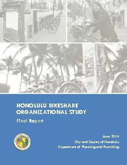 HONOLULU BIKESHARE ORGANIZATIONAL AND BUSINESS PLAN