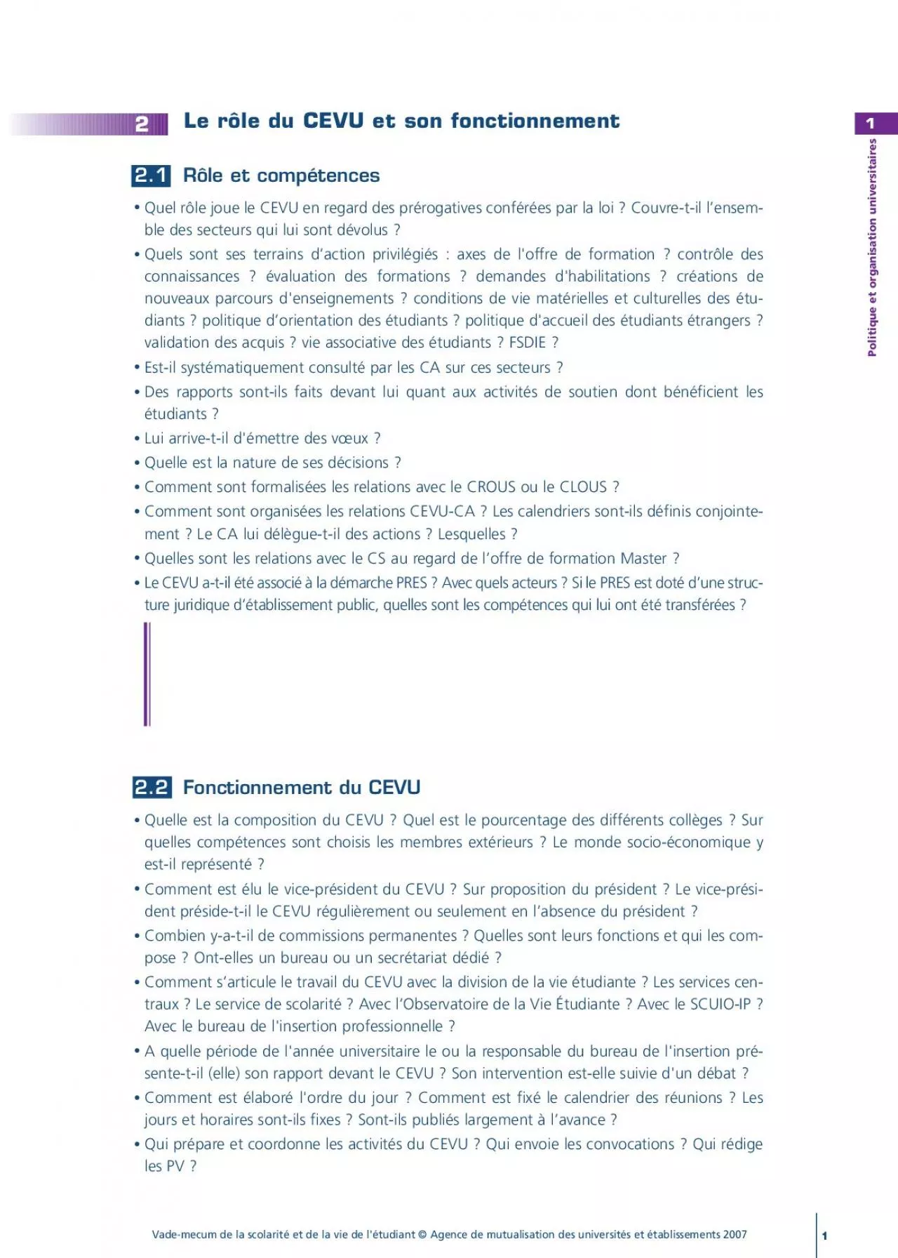 PDF-Quelle est la composition du CEVU ? Quel est le pourcentage des diff