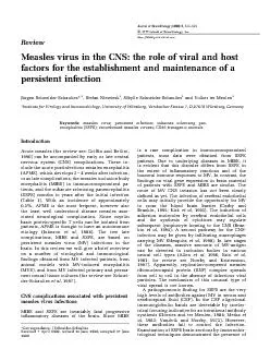 MeaslesvirusintheCNS:theroleofviralandhostfactorsfortheestablishmentan