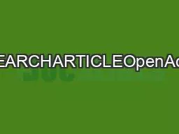 RESEARCHARTICLEOpenAccess