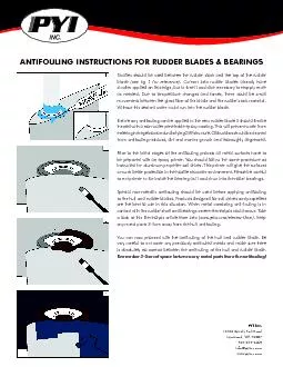 ANTIFOULING INSTRUCTIONS FOR RUDDER BLADES & BEARINGS