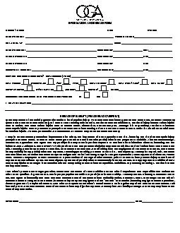 INFORMATION AND RELEASE FORM